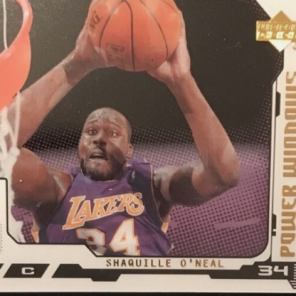 Shaquille O’neal 00/01 Upper Deck Slam (Power Window ) PW1 Purple And Orange - Picture 3 of 4